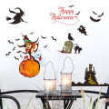 Myway 60 * 90cm Stock Nouveau style écologique amovible PVC Halloween Sorcière femelle fantôme bat salon décoratif stickers muraux